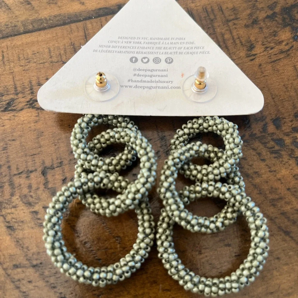 Deepa Gurnani beaded earrings - Picture 2 of 3